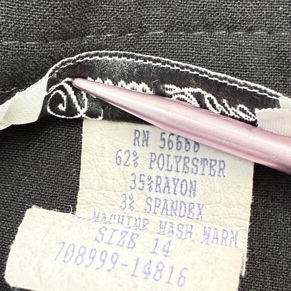 Vintage David‎ Loren Pleated A-Line Skirt Size 14 Black Preppy Academia - Picture 5 of 6